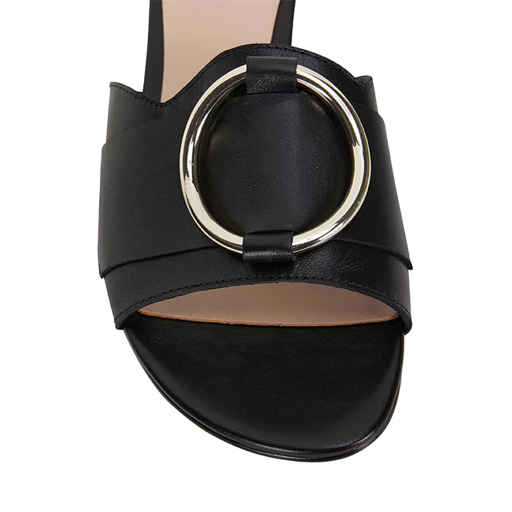 Trinity Slide in Black Leather