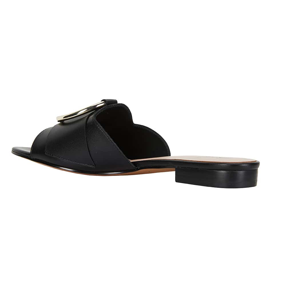 Trinity Slide in Black Leather