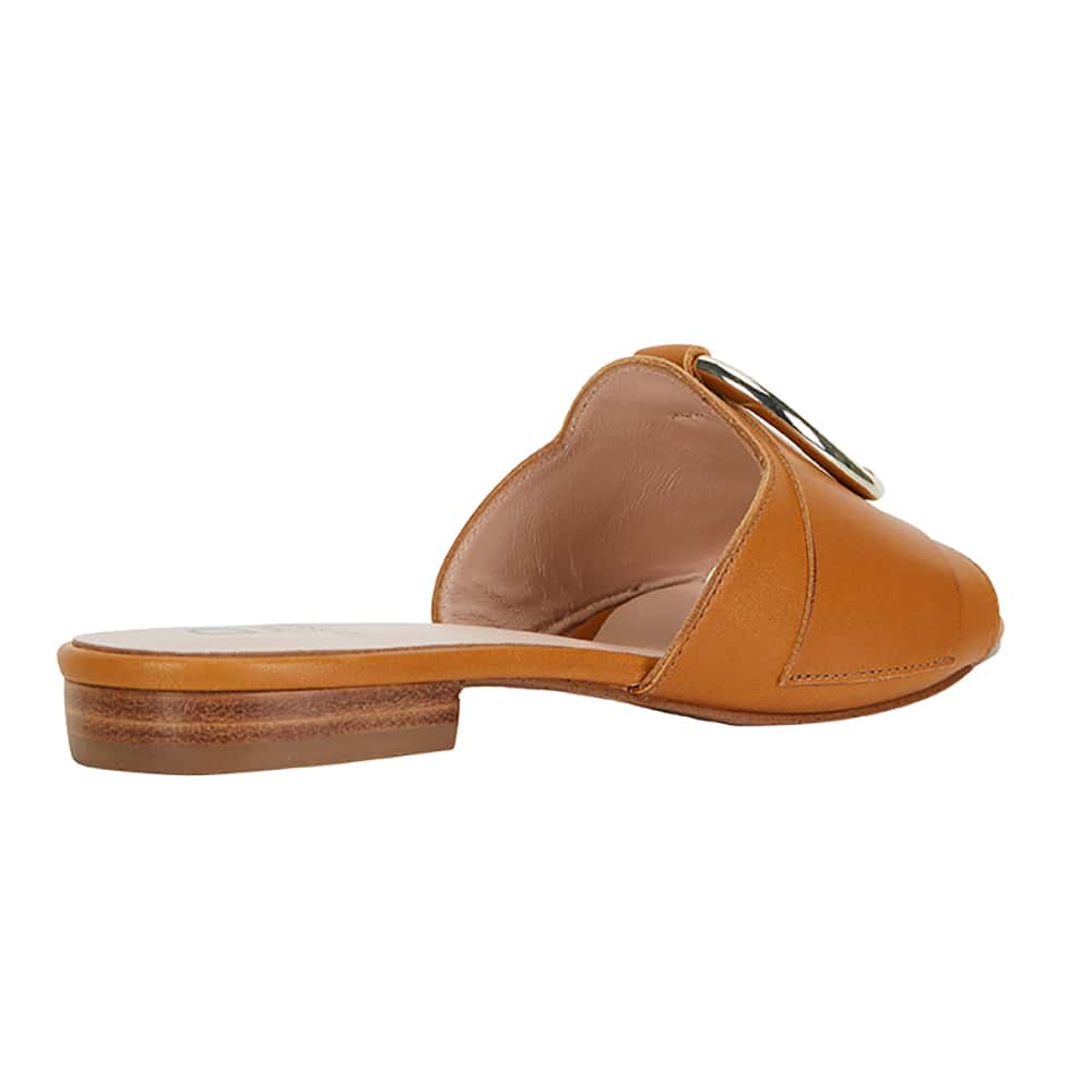 Trinity Slide in Light Tan Leather