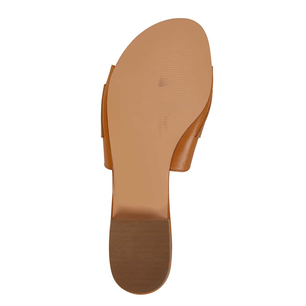Trinity Slide in Light Tan Leather