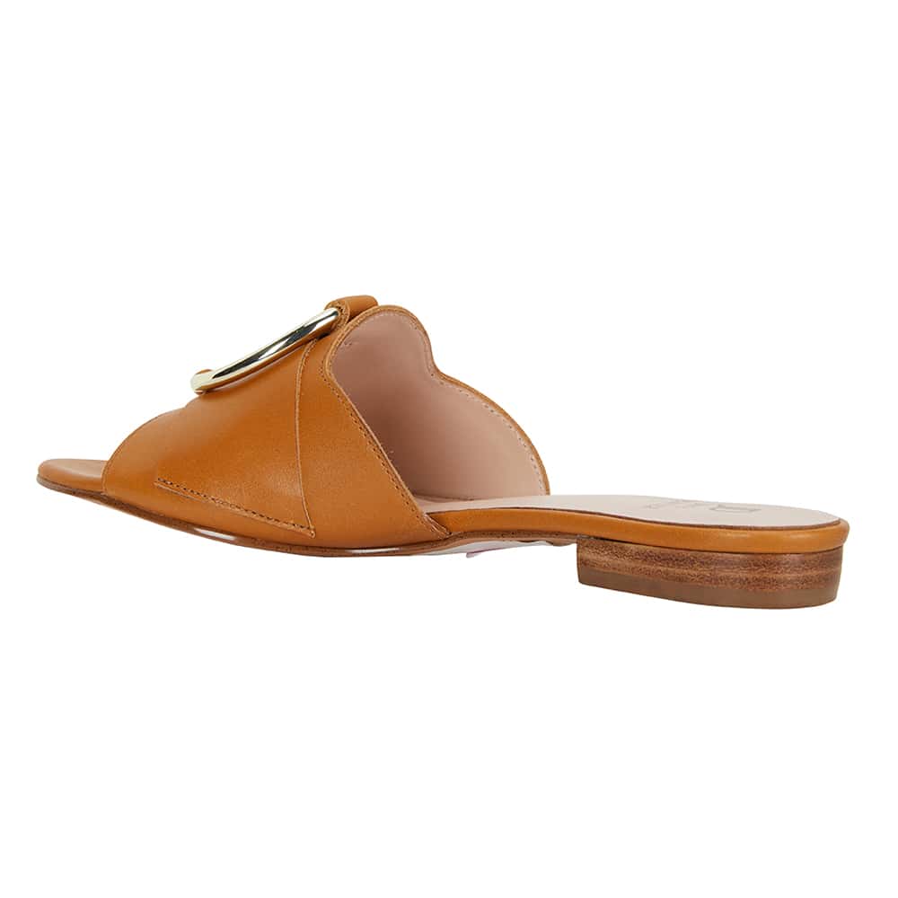Trinity Slide in Light Tan Leather