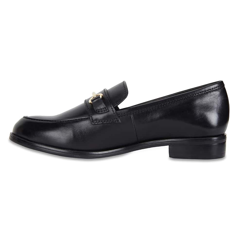 Wallis Loafer in Black Hi Shine Leather