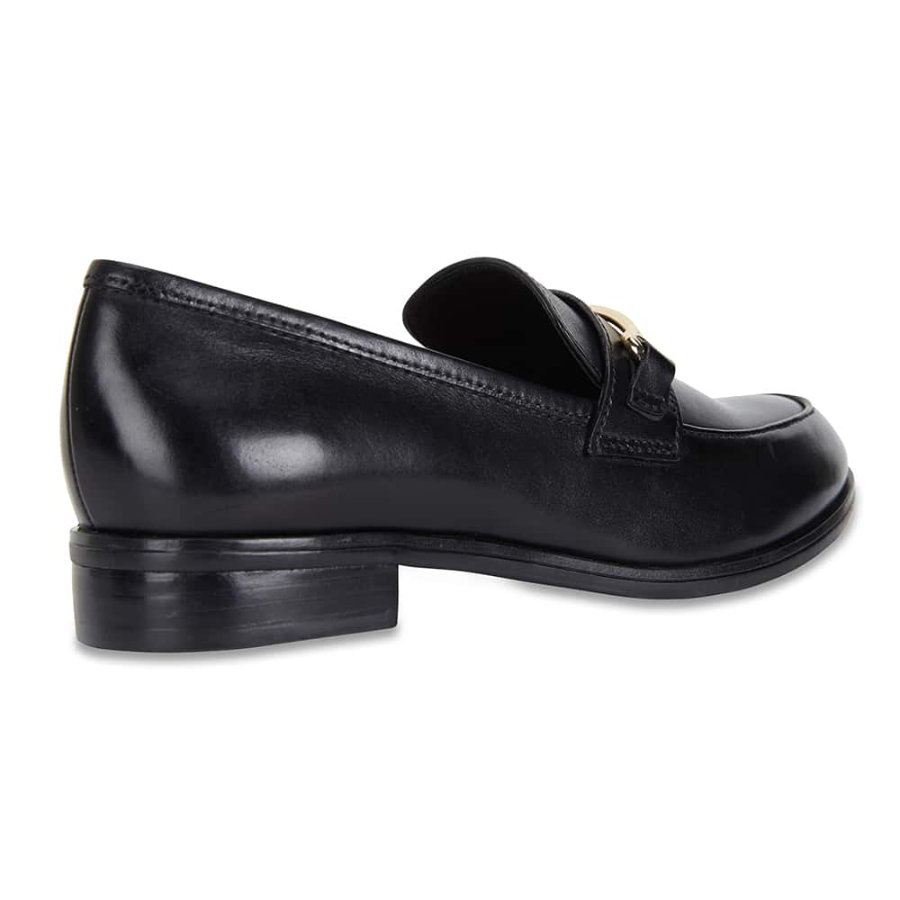 Wallis Loafer in Black Hi Shine Leather