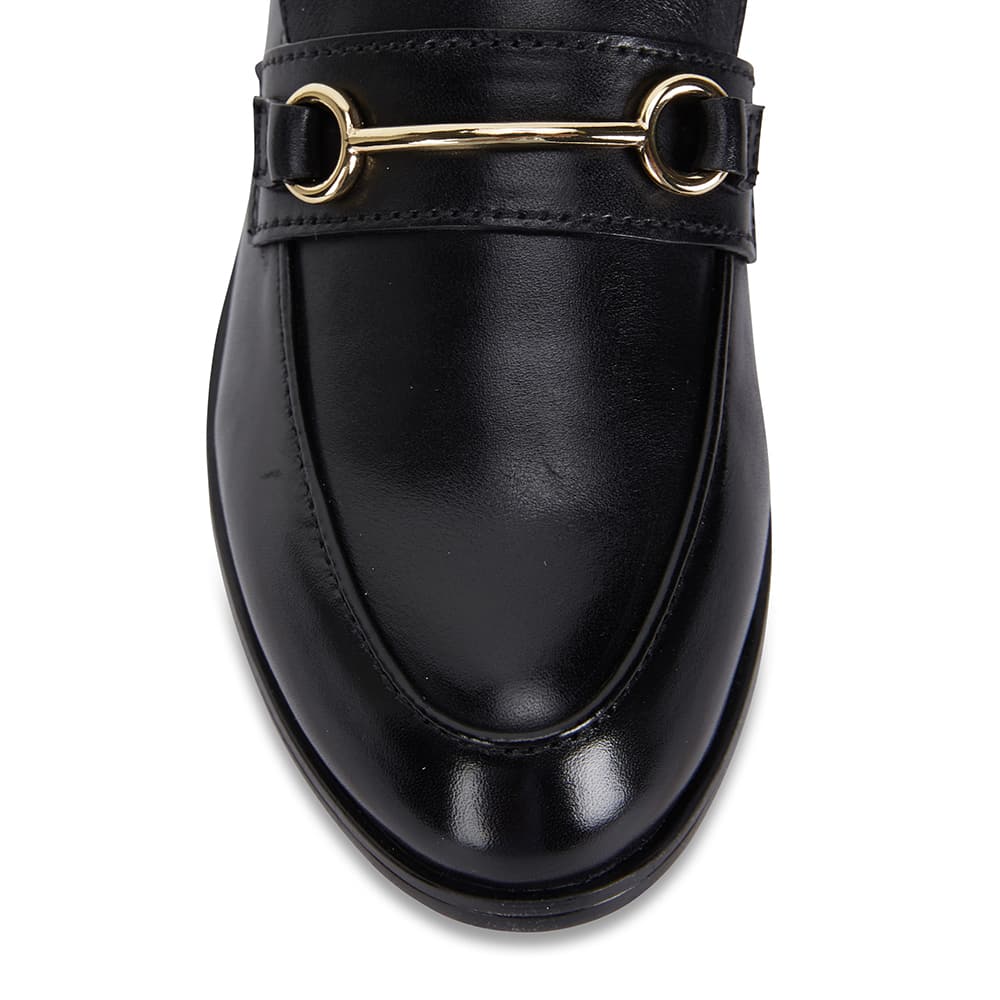 Wallis Loafer in Black Hi Shine Leather