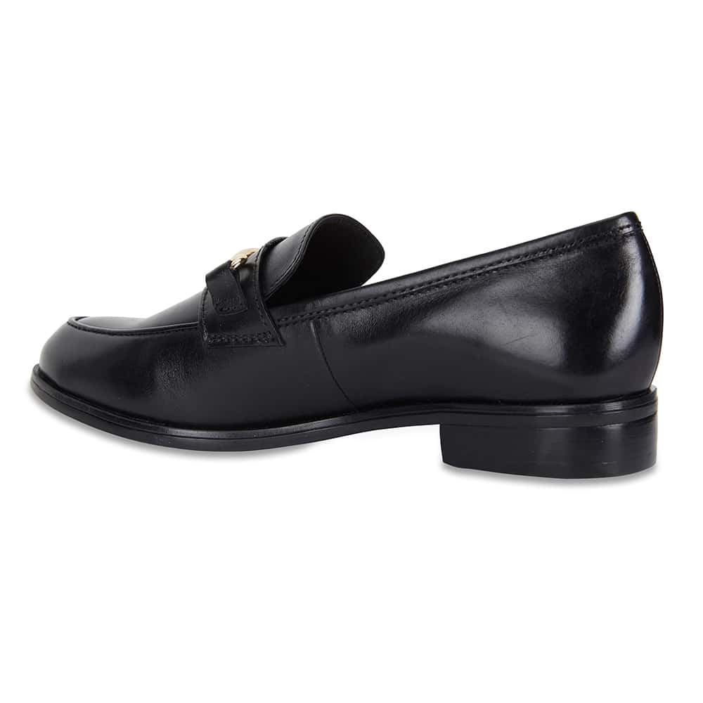 Wallis Loafer in Black Hi Shine Leather