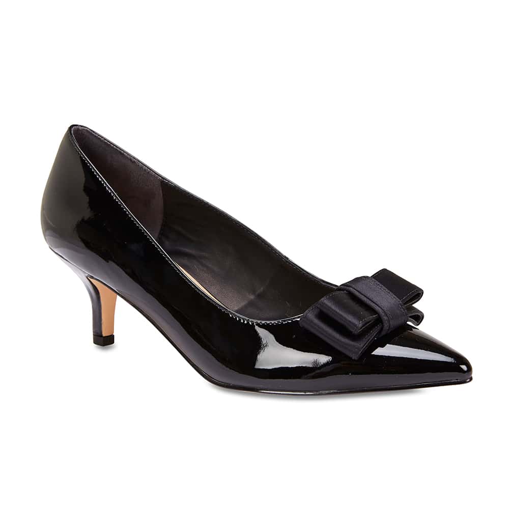 Zara Heel in Black Patent