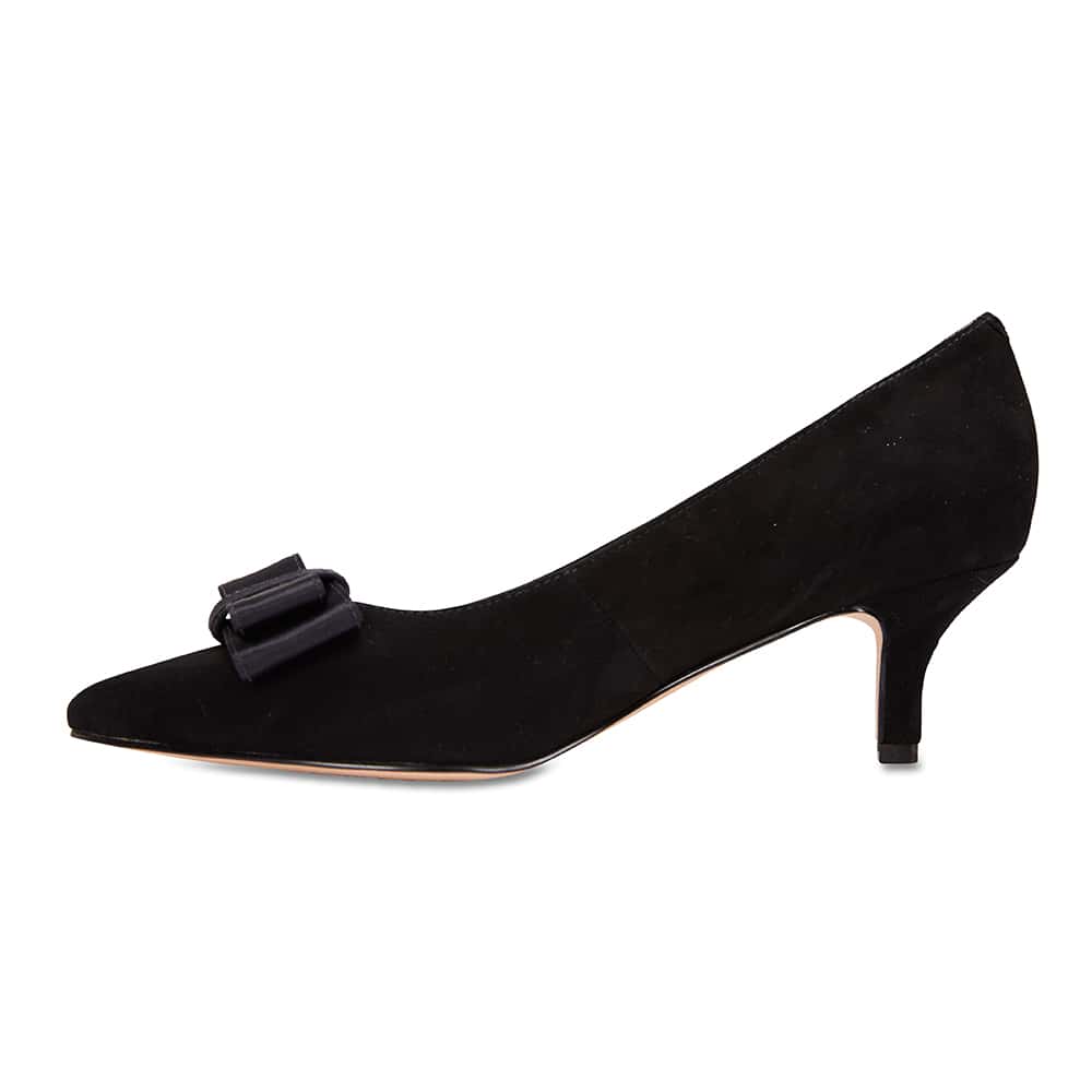 Zara Heel in Black Suede