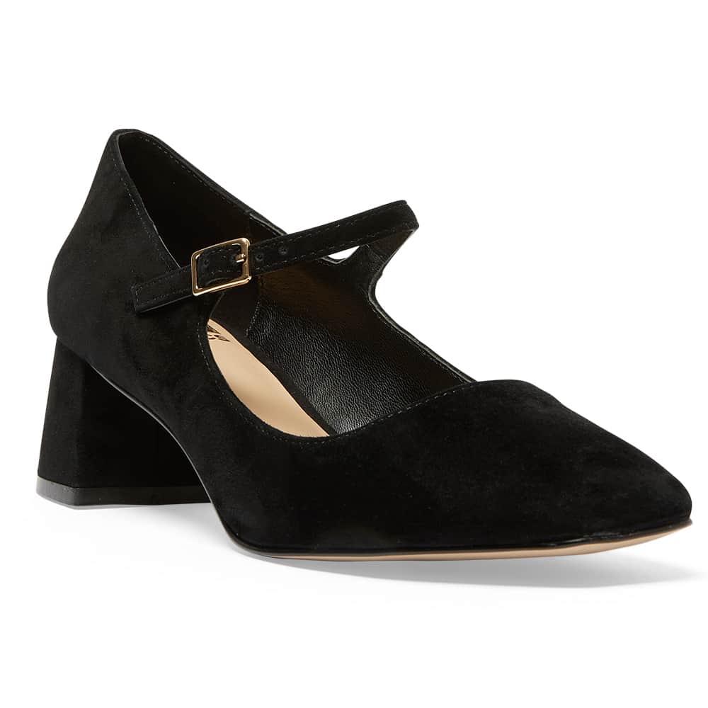 Tempt Heel in Black Suede