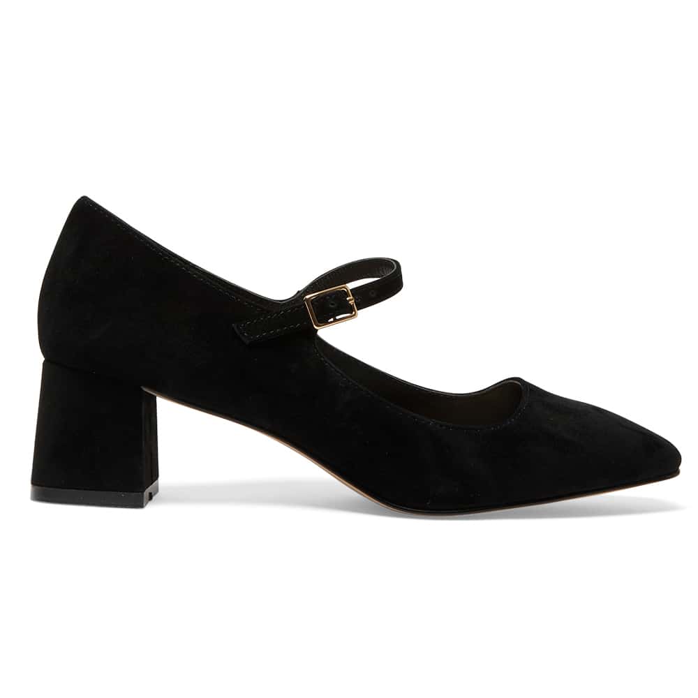 Tempt Heel in Black Suede