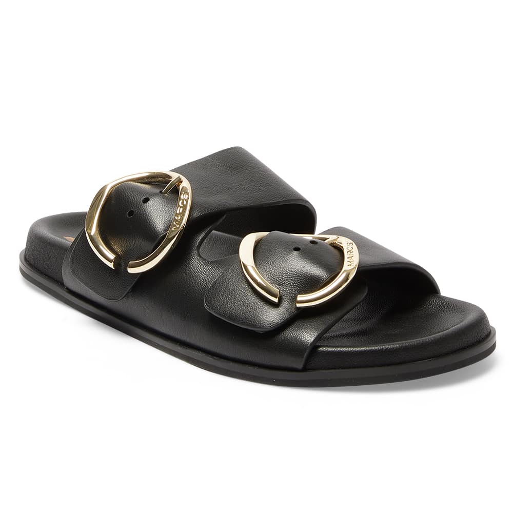 Tone Slide in Black Leather
