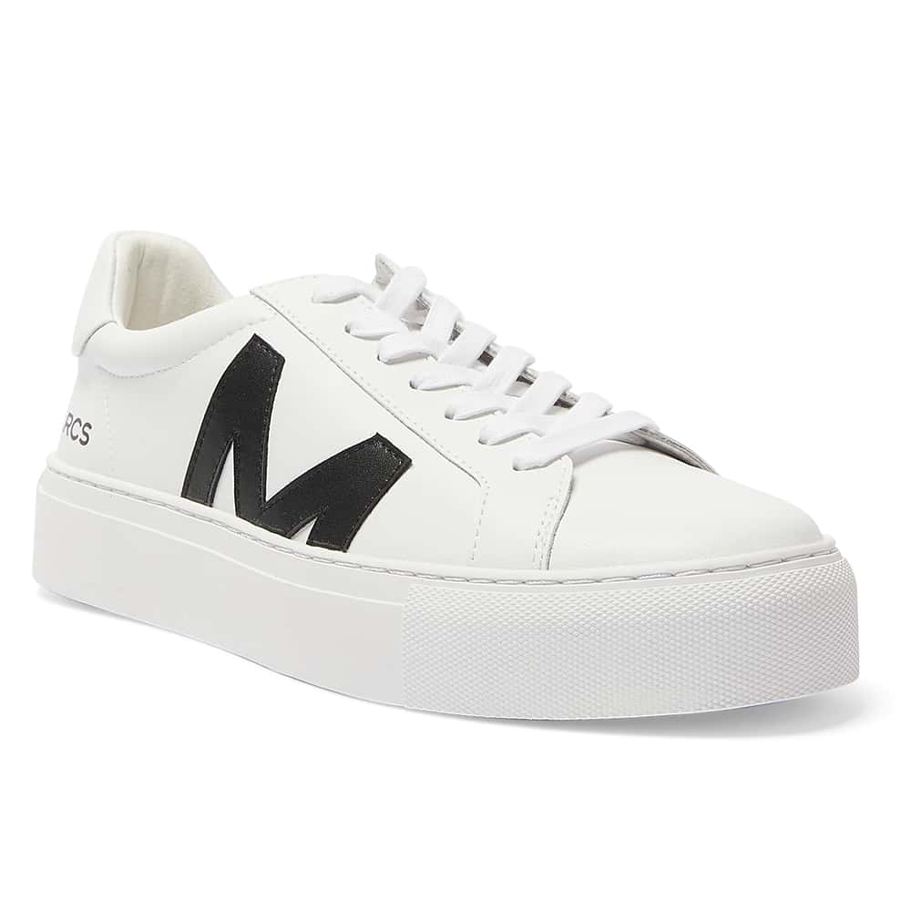 Trio Sneaker in White And Black Leather