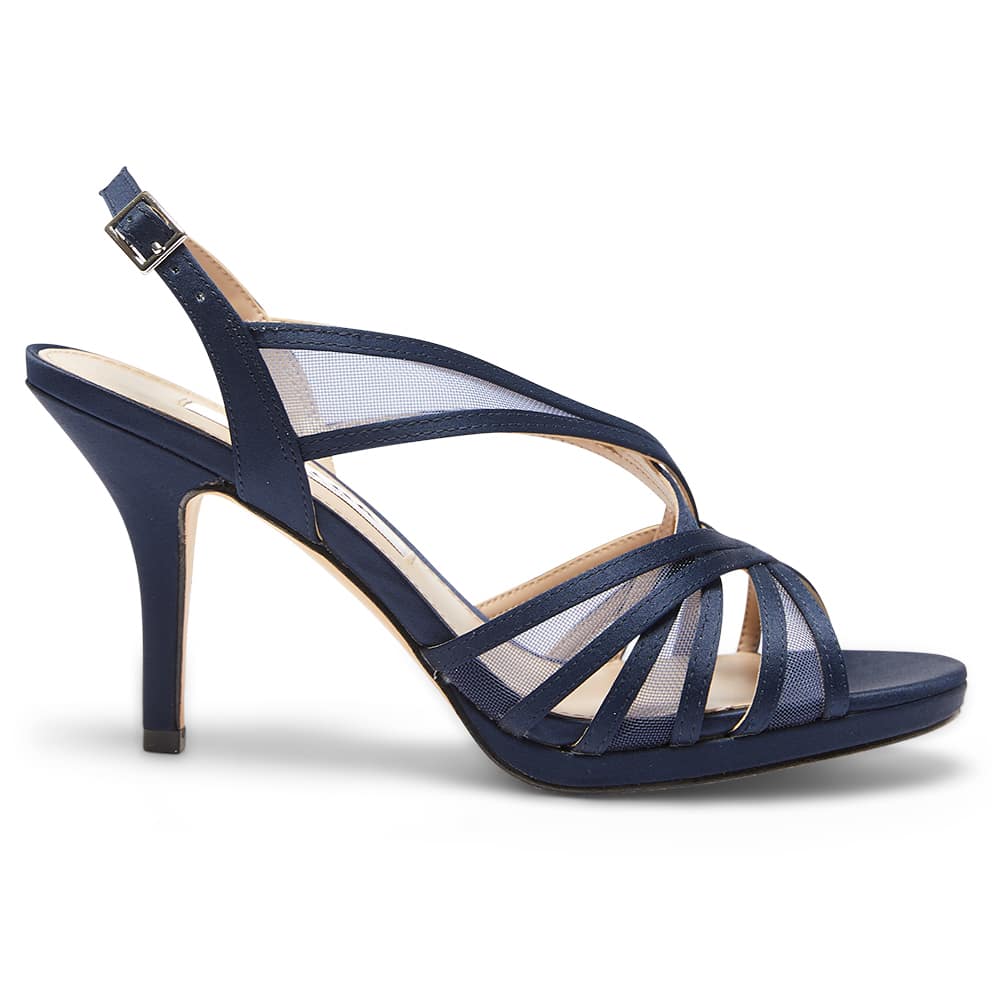 Bess Heel in Navy Satin