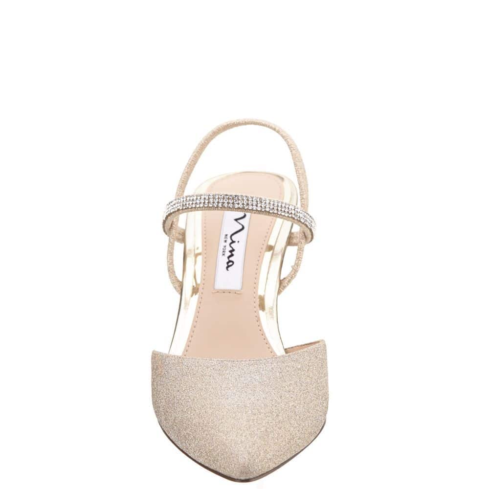 Billie Heel in Platino Vinyl Glitter