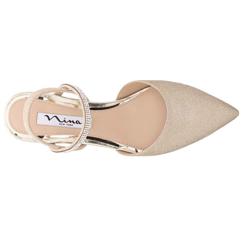 Billie Heel in Platino Vinyl Glitter