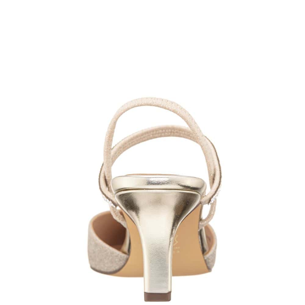 Billie Heel in Platino Vinyl Glitter
