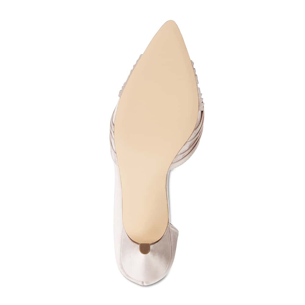 Blakely Heel in Taupe Satin