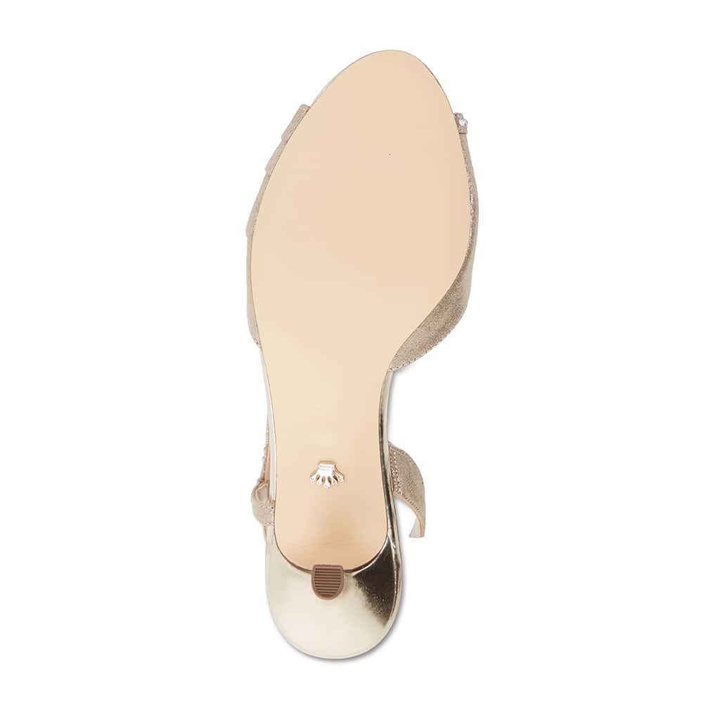 Cabell Heel in Taupe Satin