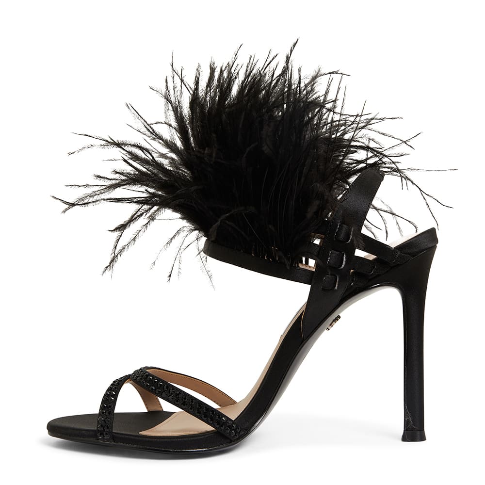 Dalva Heel in Black Satin | Nina | Shoe HQ