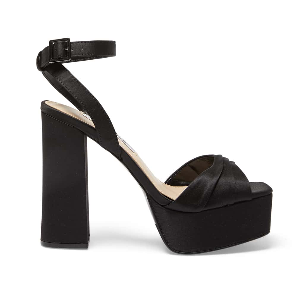 Dorcas Heel in Black Satin