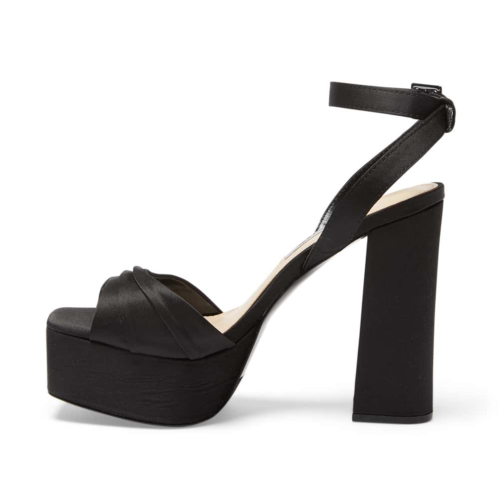 Dorcas Heel in Black Satin