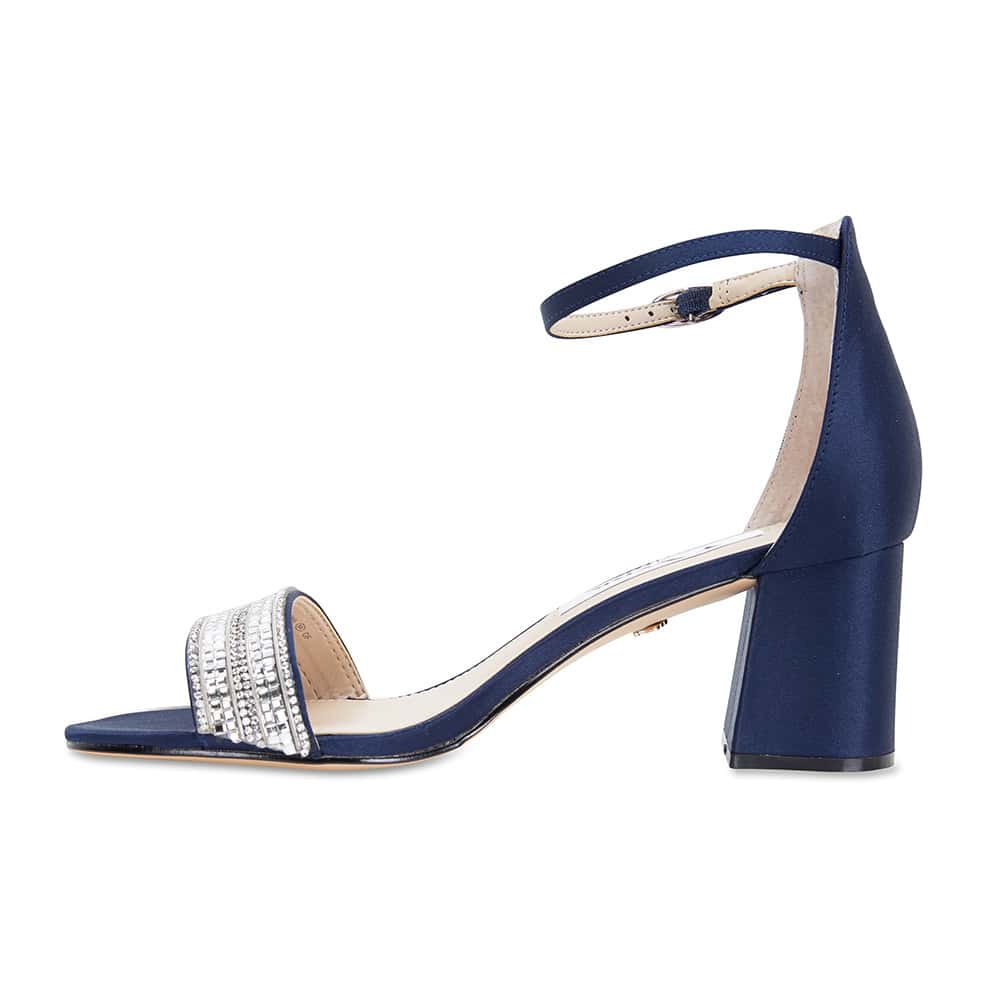 Elenora Heel in Navy Satin