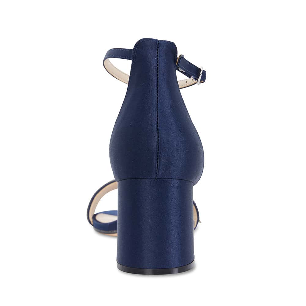Elenora Heel in Navy Satin