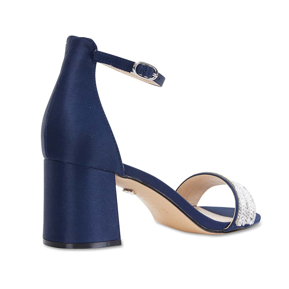 Elenora Heel in Navy Satin