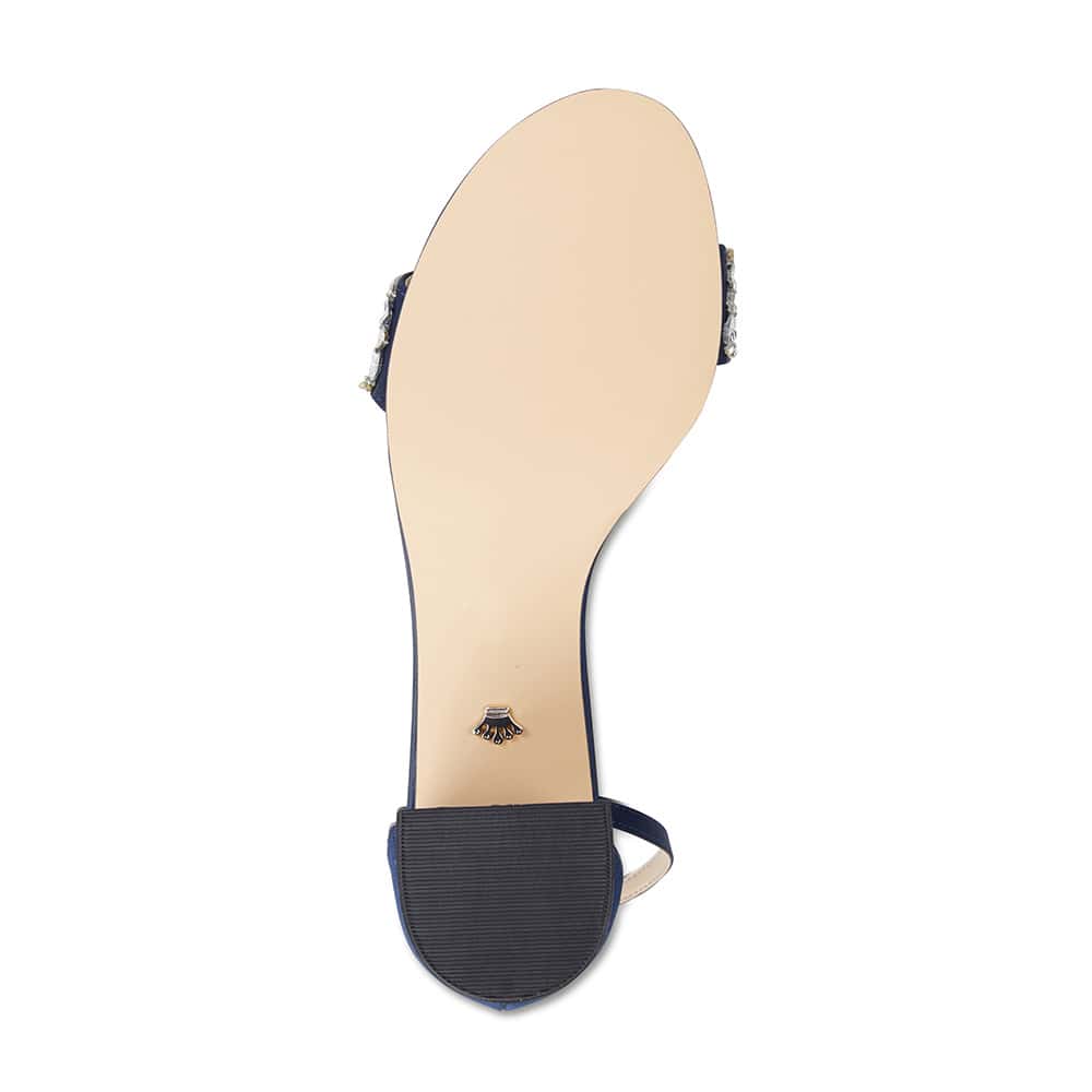 Elenora Heel in Navy Satin