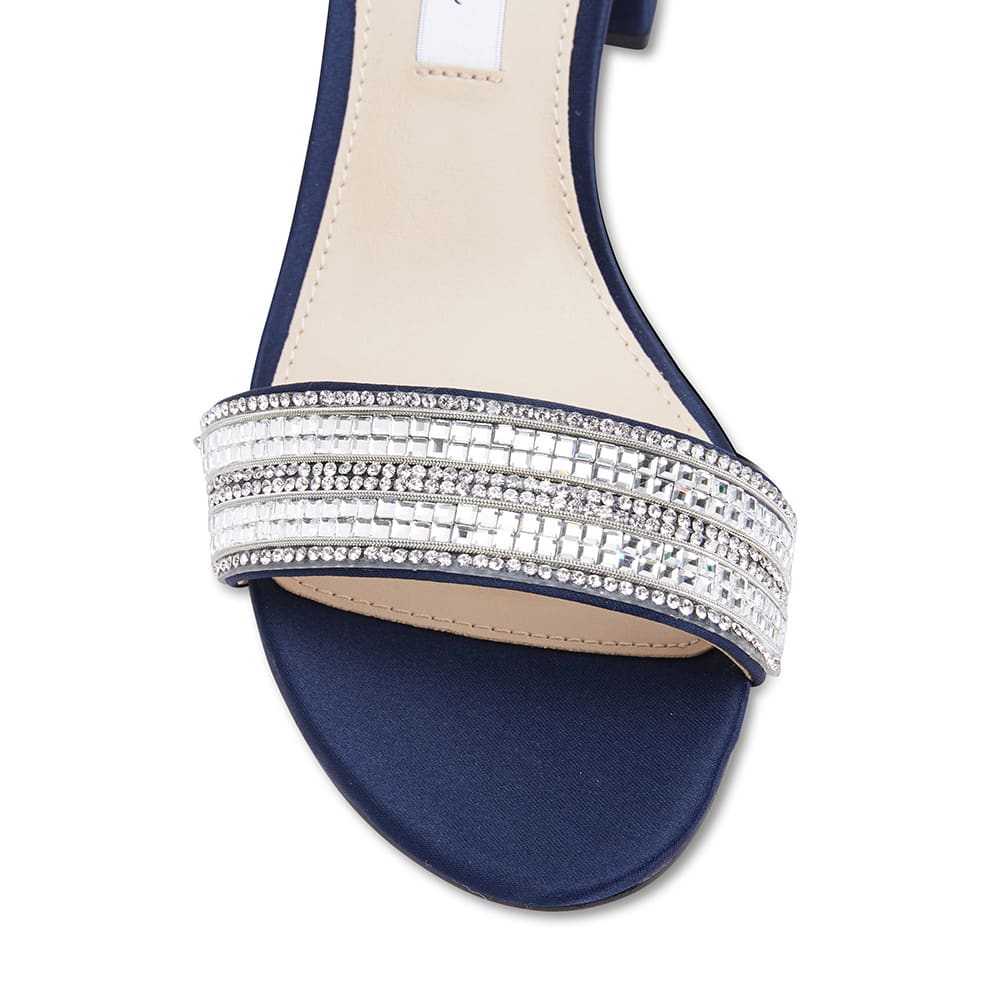 Elenora Heel in Navy Satin