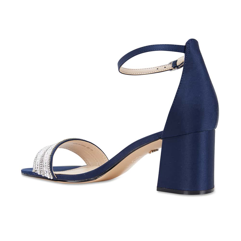 Elenora Heel in Navy Satin
