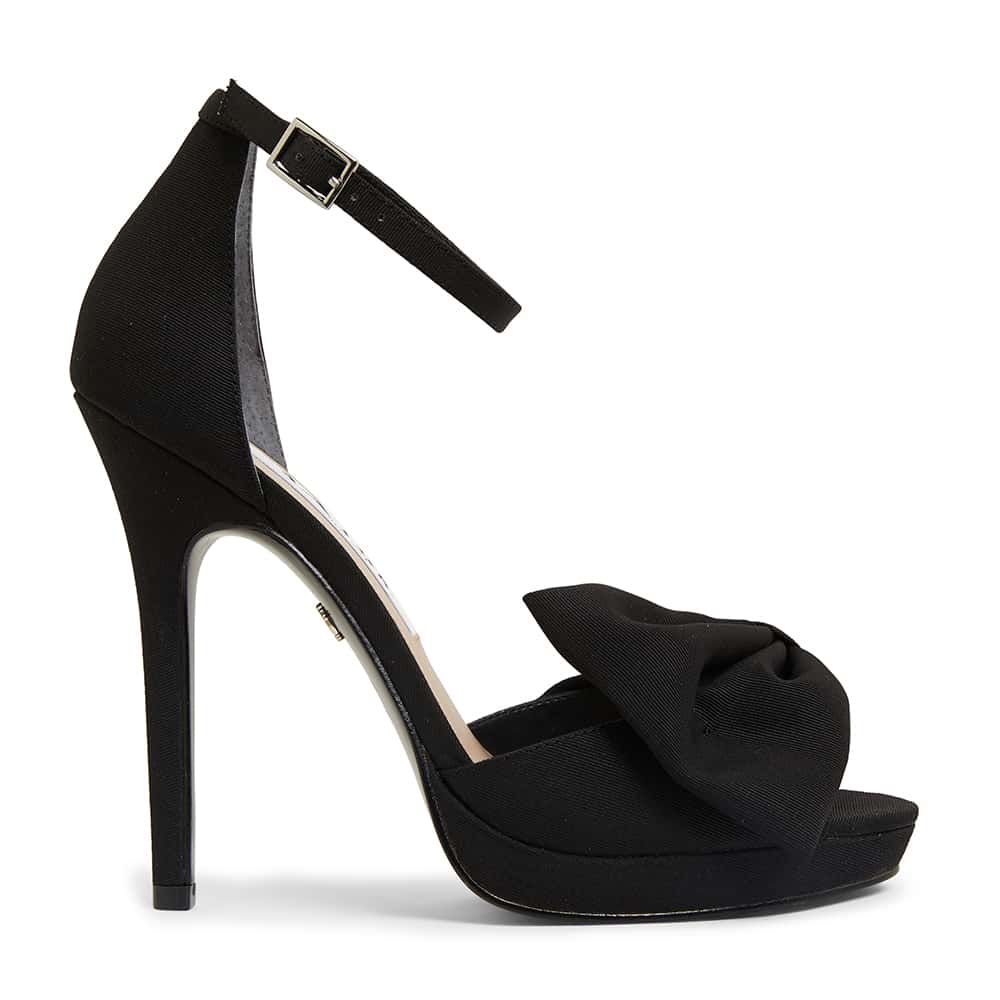 Flosie Heel in Black Satin