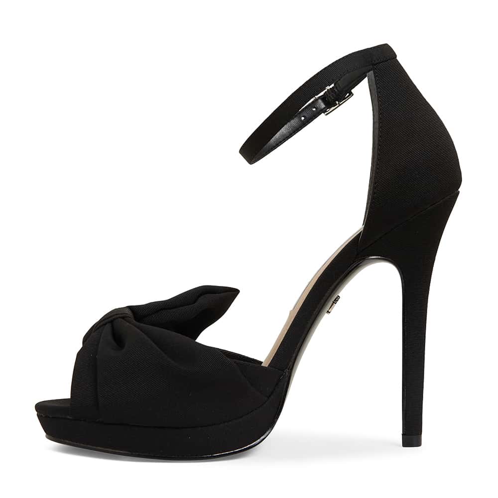 Flosie Heel in Black Satin