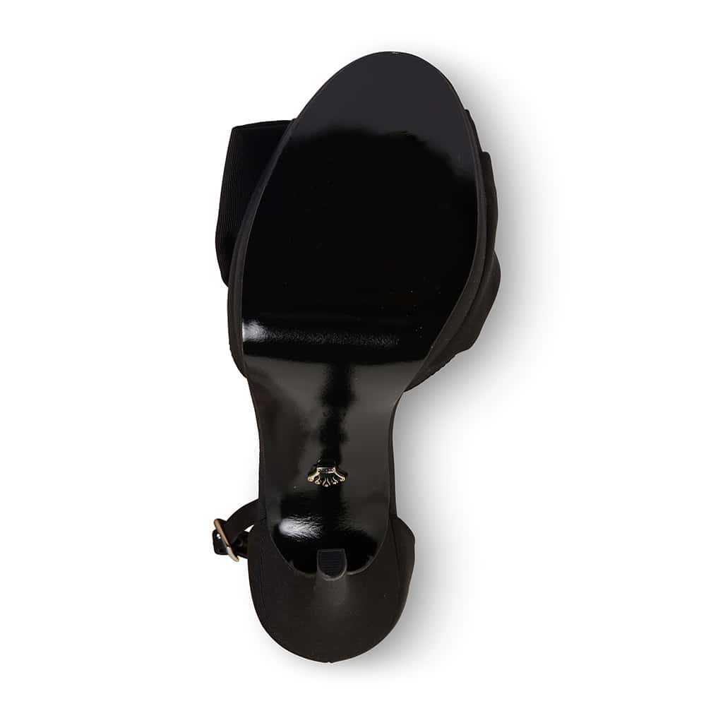 Flosie Heel in Black Satin