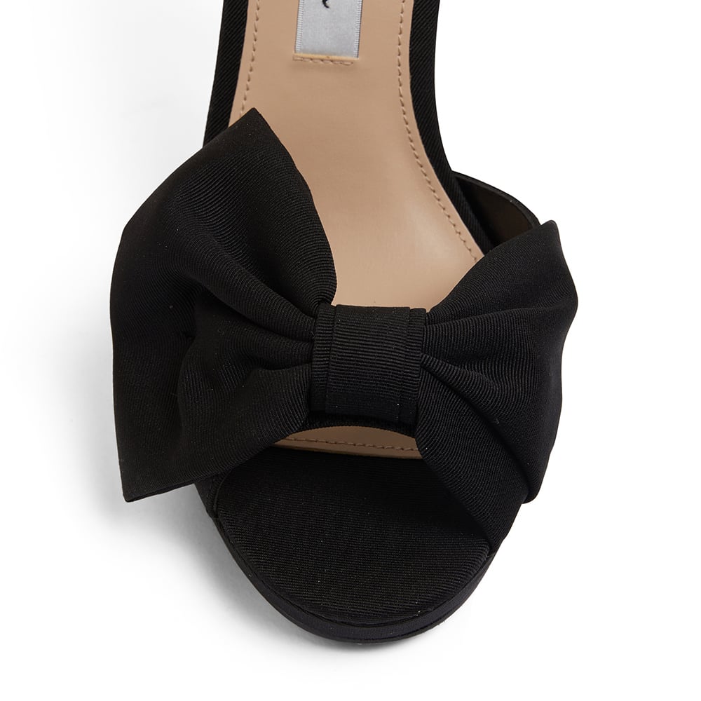 Flosie Heel in Black Satin