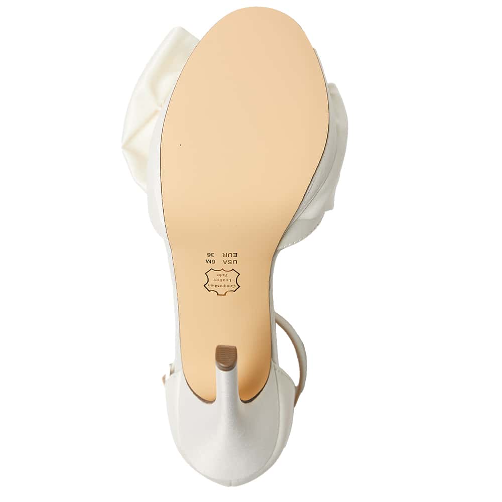 Flosie Heel in Ivory Satin