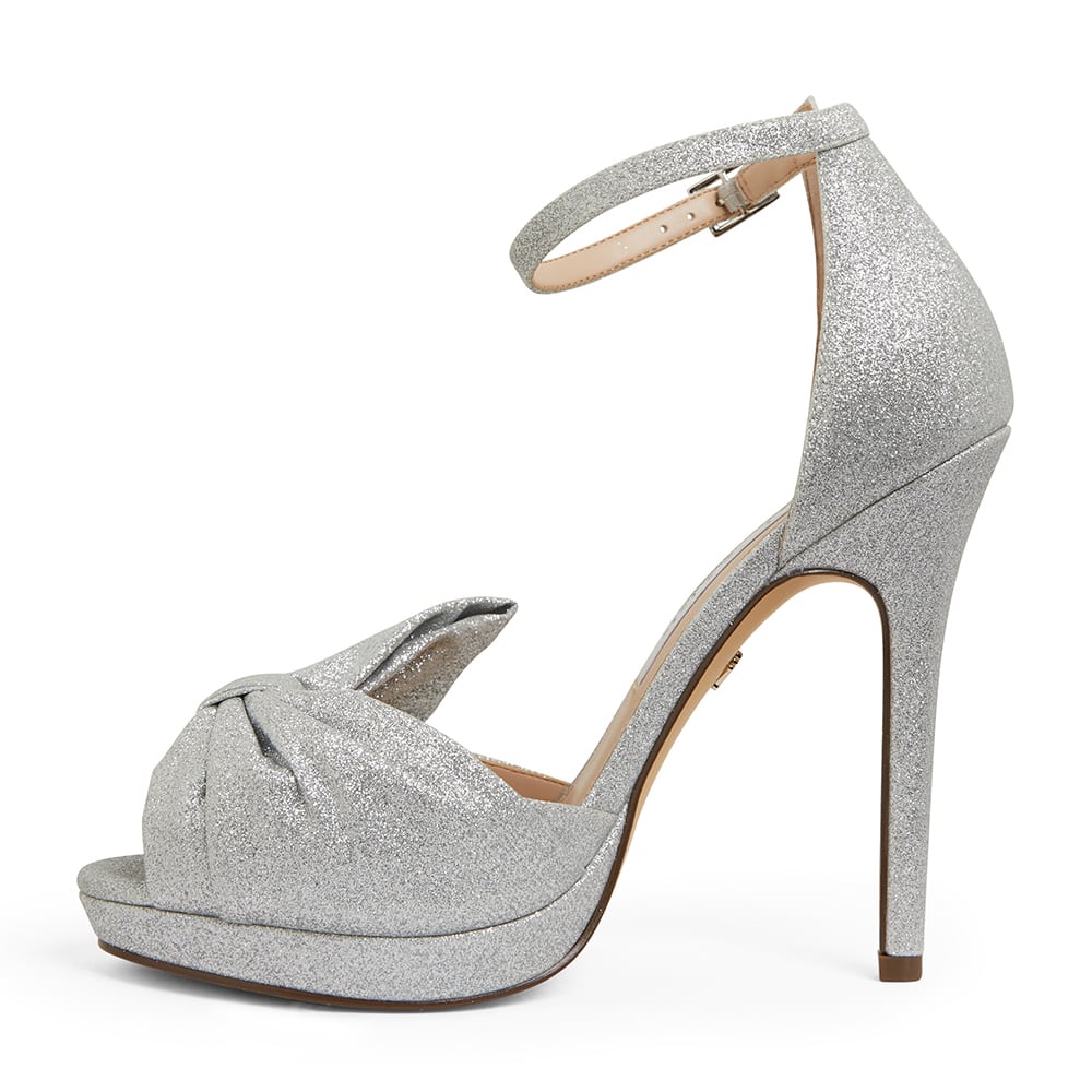 Flosie Heel in Silver Glitter