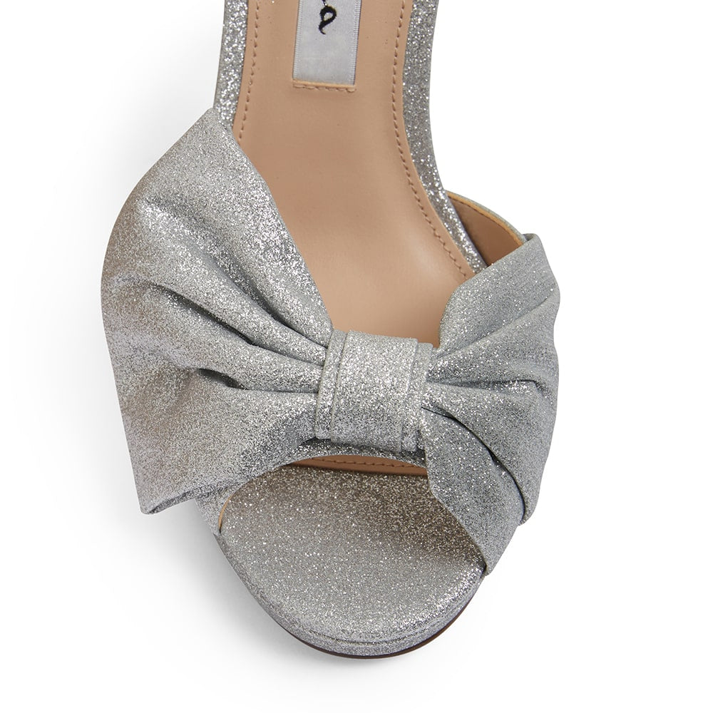 Flosie Heel in Silver Glitter