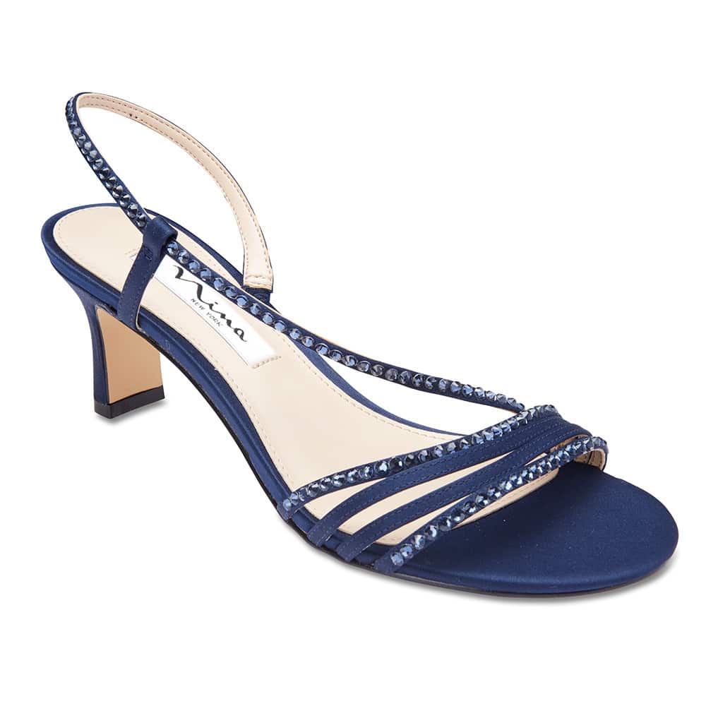 Gerri Heel in Navy Satin