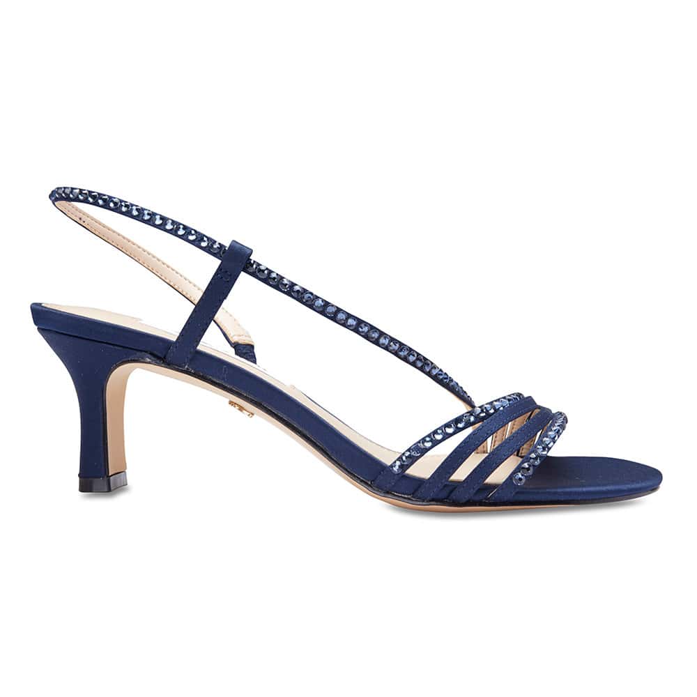 Gerri Heel in Navy Satin