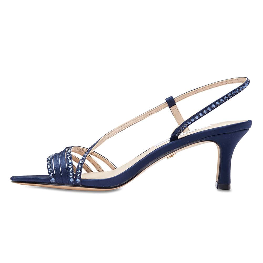 Gerri Heel in Navy Satin