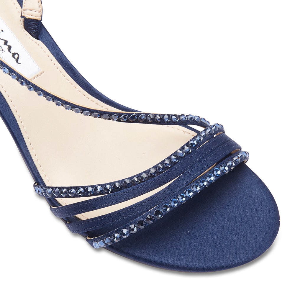 Gerri Heel in Navy Satin