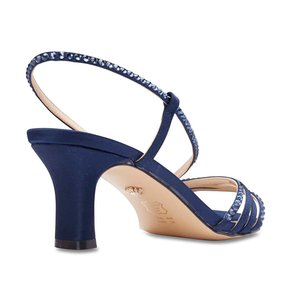 Gerri Heel in Navy Satin