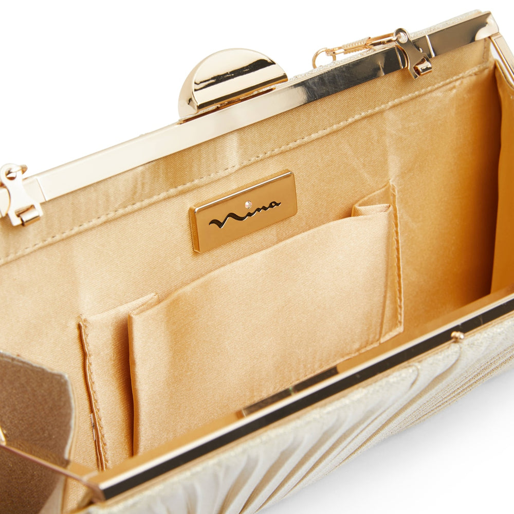 Haeley Handbag in Gold Fabric