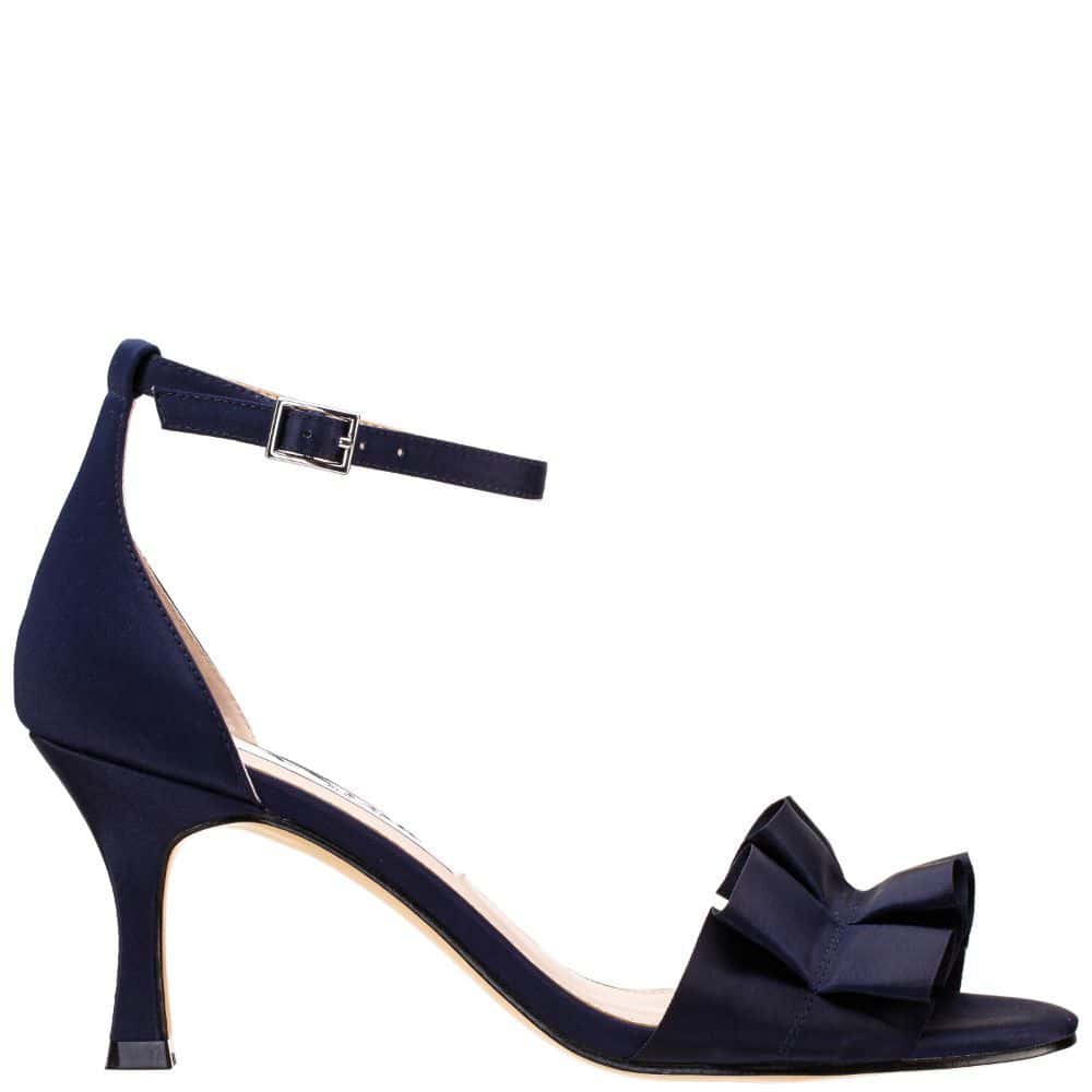 Lisa Heel in Navy Satin