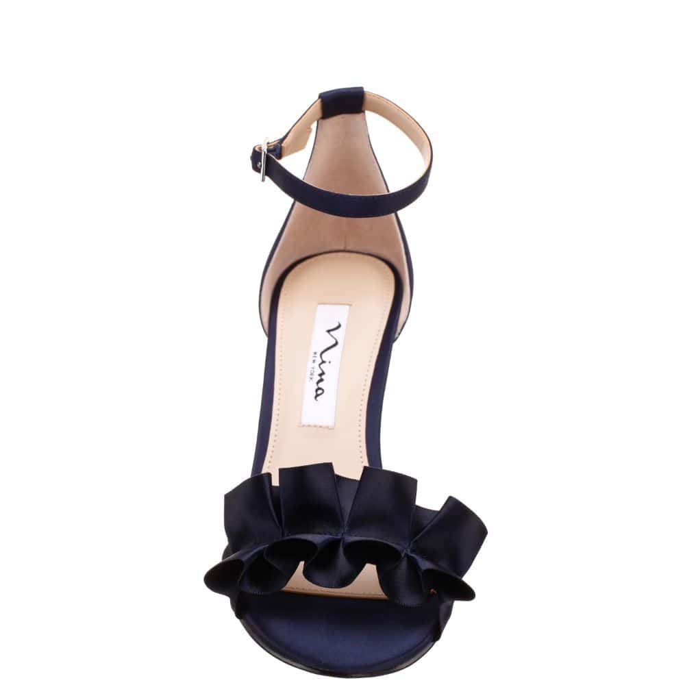 Lisa Heel in Navy Satin