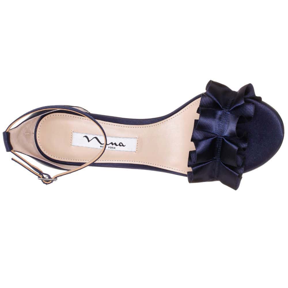Lisa Heel in Navy Satin