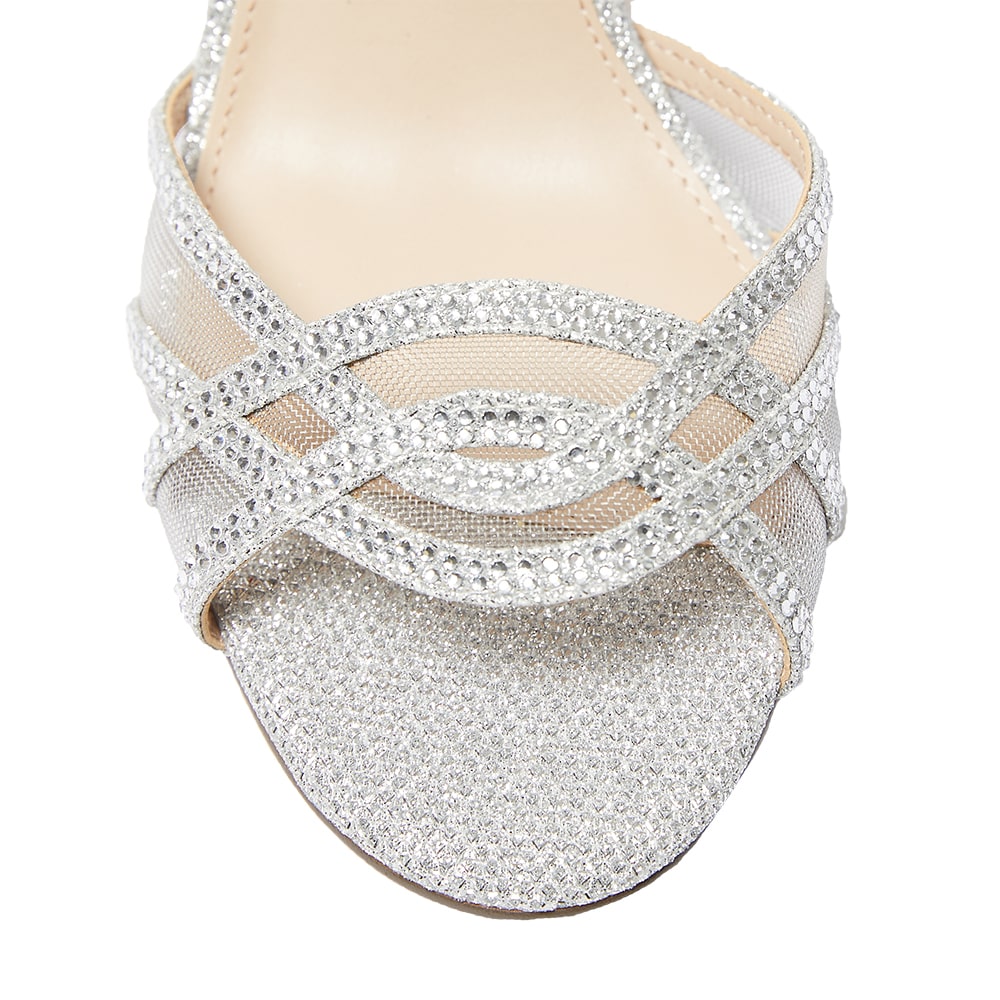 Lori Heel in Silver Dreamland Satin
