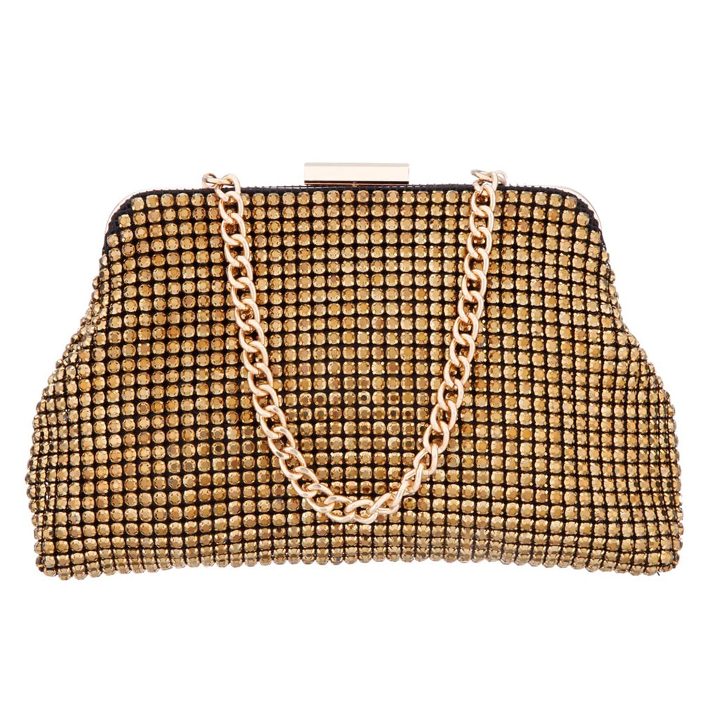Marilyn Handbag in Gold Crystal Mesh