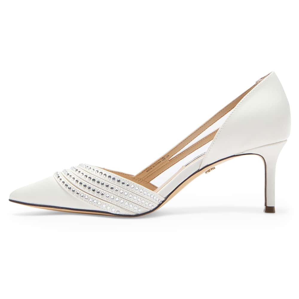 Noreen Heel in Ivory Satin