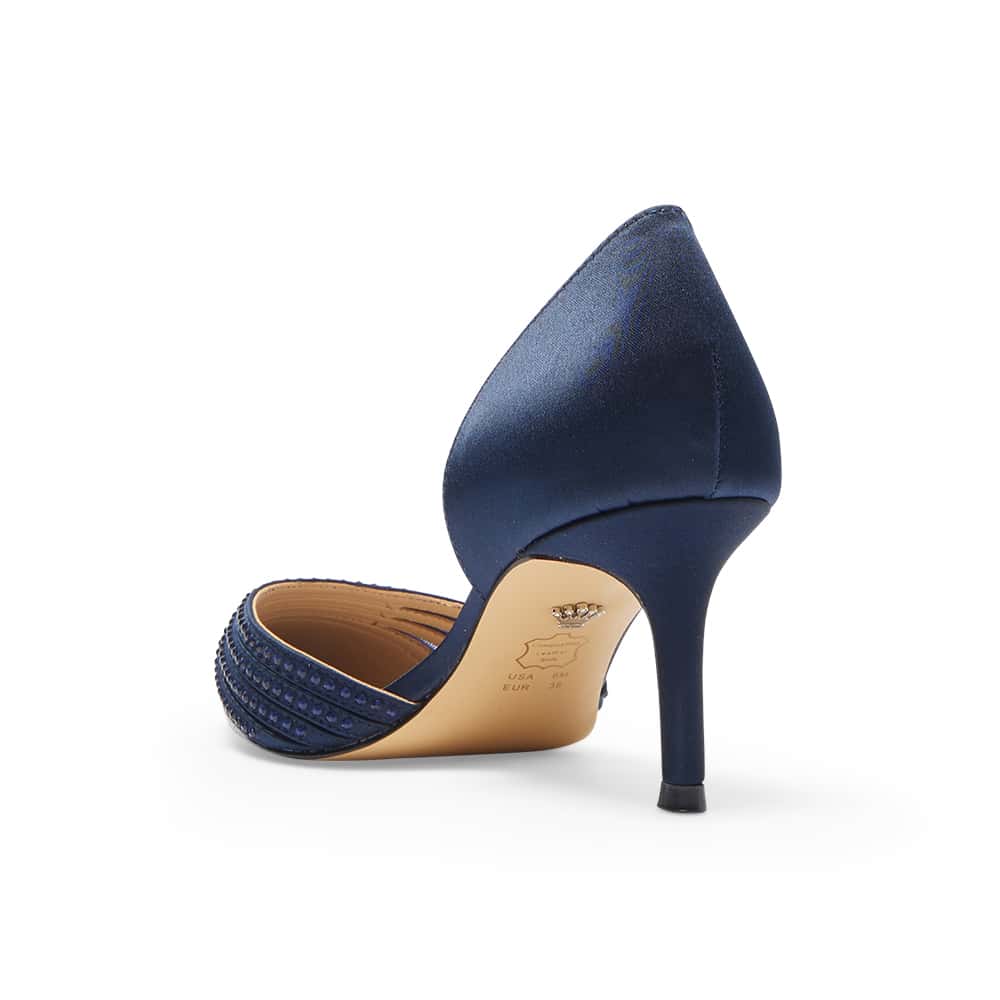 Noreen Heel in Navy Satin